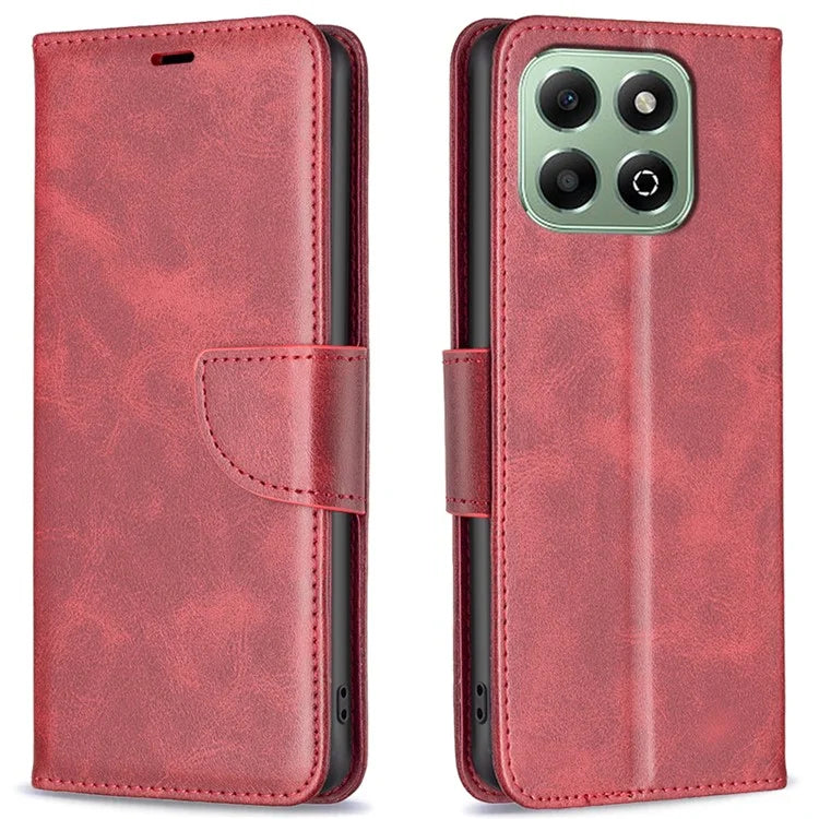 For Honor X6b 4G Case Solid Color PU Leather Wallet Stand Phone Cover