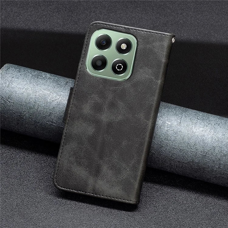 For Honor X6b 4G Case Solid Color PU Leather Wallet Stand Phone Cover
