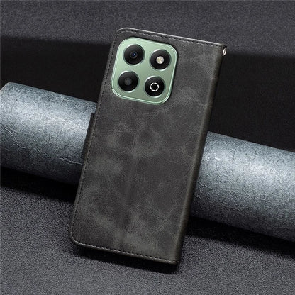 For Honor X6b 4G Case Solid Color PU Leather Wallet Stand Phone Cover