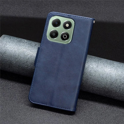 For Honor X6b 4G Case Solid Color PU Leather Wallet Stand Phone Cover