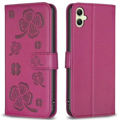 For Samsung Galaxy A06 Case PU Leather Wallet Stand Phone Cover Clover Pattern