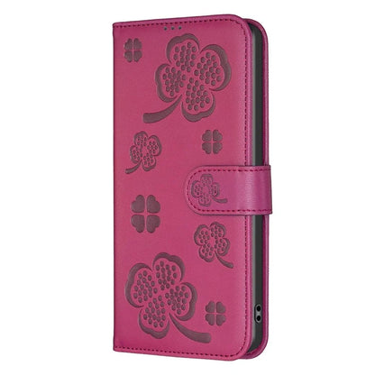 For Samsung Galaxy A06 Case PU Leather Wallet Stand Phone Cover Clover Pattern
