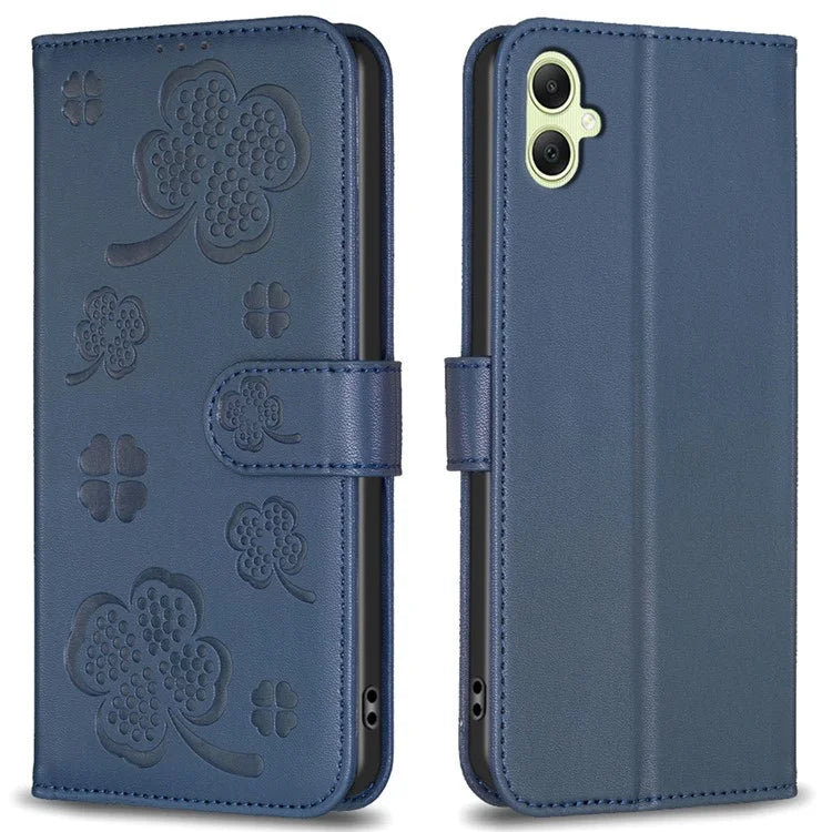 For Samsung Galaxy A06 Case PU Leather Wallet Stand Phone Cover Clover Pattern