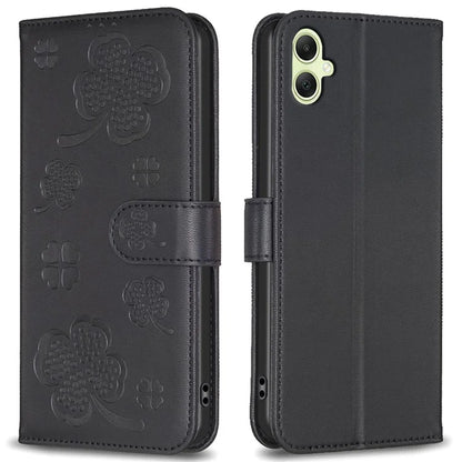 For Samsung Galaxy A06 Case PU Leather Wallet Stand Phone Cover Clover Pattern