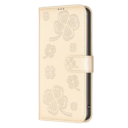 For Samsung Galaxy A06 Case PU Leather Wallet Stand Phone Cover Clover Pattern