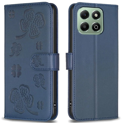 For Honor X6b 4G Wallet Case Clover Pattern PU Leather Flip Phone Cover