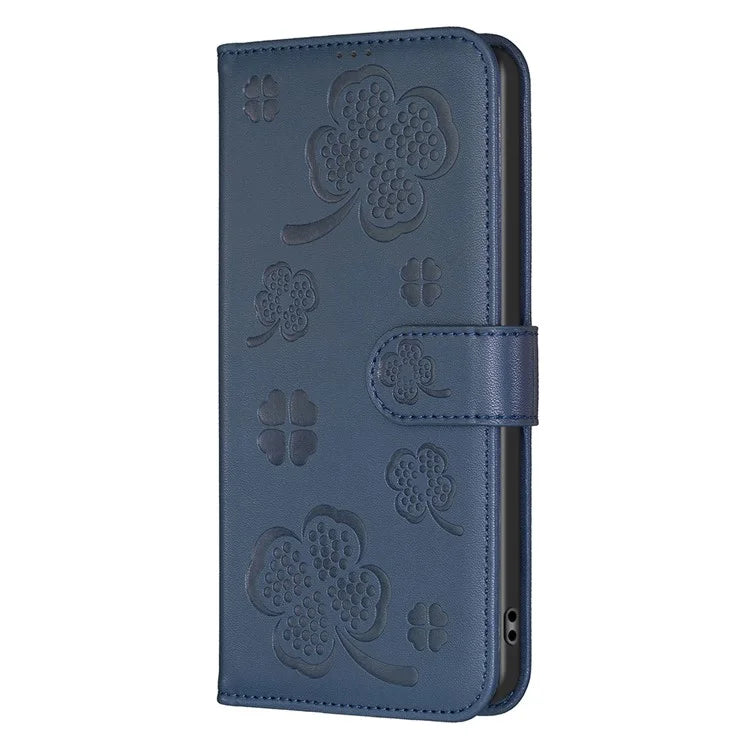 For Honor X6b 4G Wallet Case Clover Pattern PU Leather Flip Phone Cover