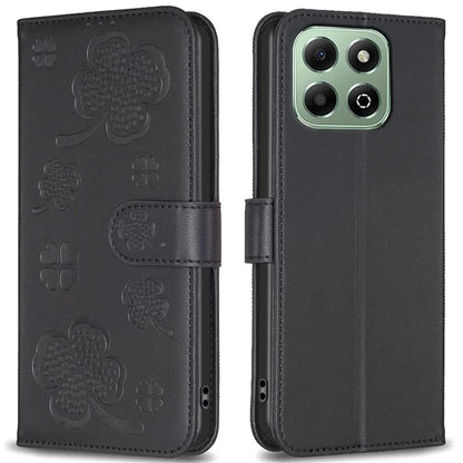 For Honor X6b 4G Wallet Case Clover Pattern PU Leather Flip Phone Cover