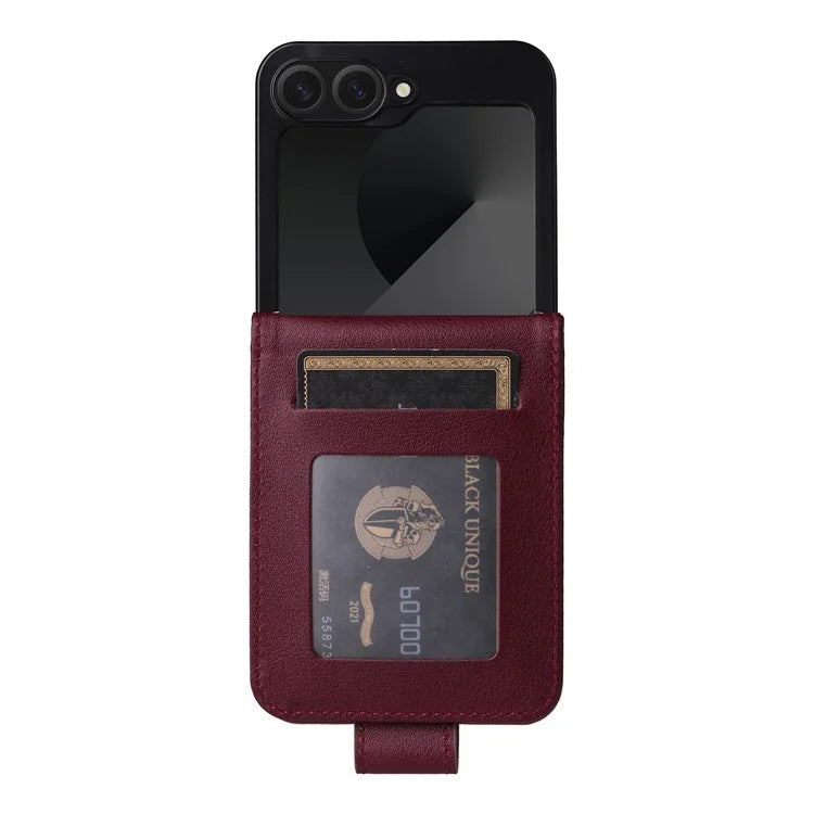 For Samsung Galaxy Z Flip6 5G Case PU Leather Card Holder Folding Phone Cover