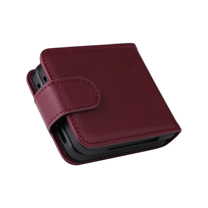 For Samsung Galaxy Z Flip6 5G Case PU Leather Card Holder Folding Phone Cover