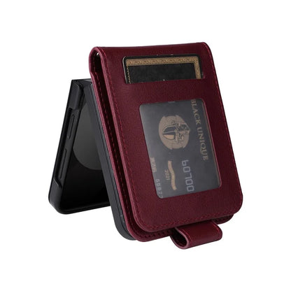For Samsung Galaxy Z Flip6 5G Case PU Leather Card Holder Folding Phone Cover