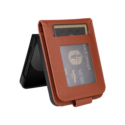 For Samsung Galaxy Z Flip6 5G Case PU Leather Card Holder Folding Phone Cover