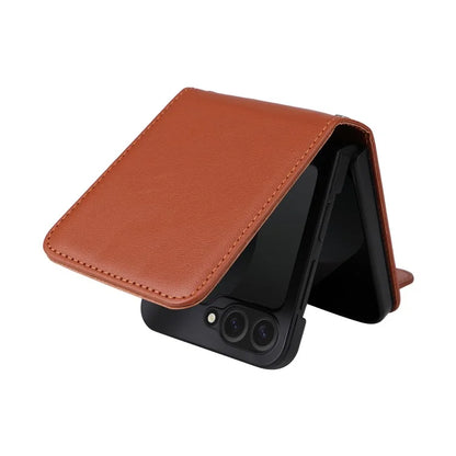 For Samsung Galaxy Z Flip6 5G Case PU Leather Card Holder Folding Phone Cover