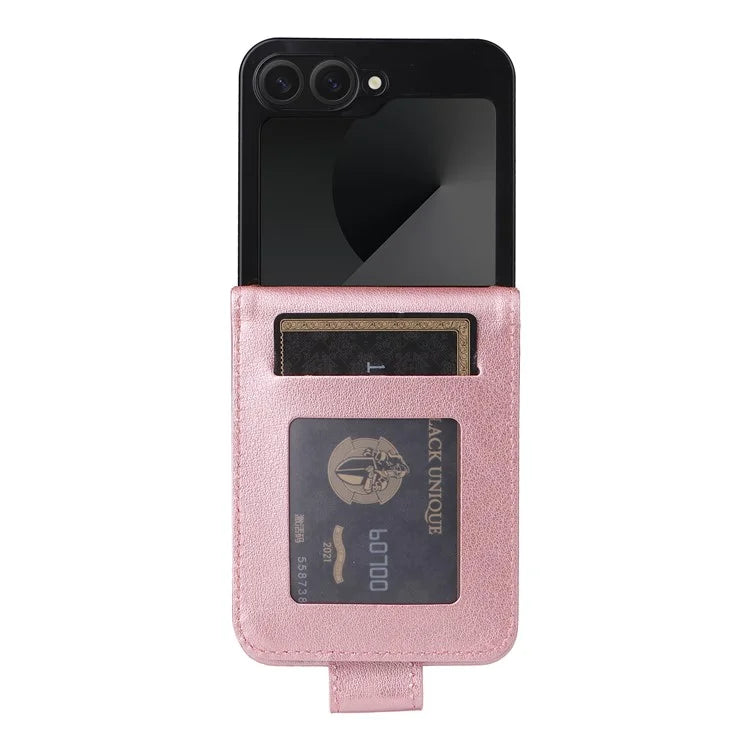 For Samsung Galaxy Z Flip6 5G Case PU Leather Card Holder Folding Phone Cover