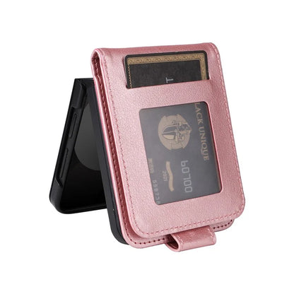 For Samsung Galaxy Z Flip6 5G Case PU Leather Card Holder Folding Phone Cover