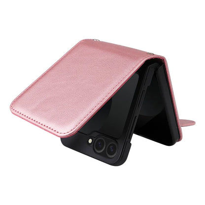 For Samsung Galaxy Z Flip6 5G Case PU Leather Card Holder Folding Phone Cover