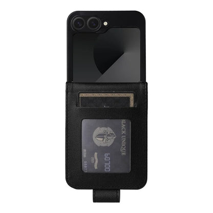 For Samsung Galaxy Z Flip6 5G Case PU Leather Card Holder Folding Phone Cover