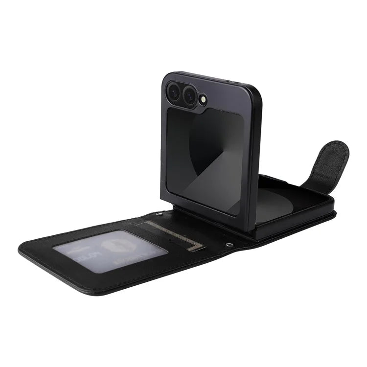 For Samsung Galaxy Z Flip6 5G Case PU Leather Card Holder Folding Phone Cover