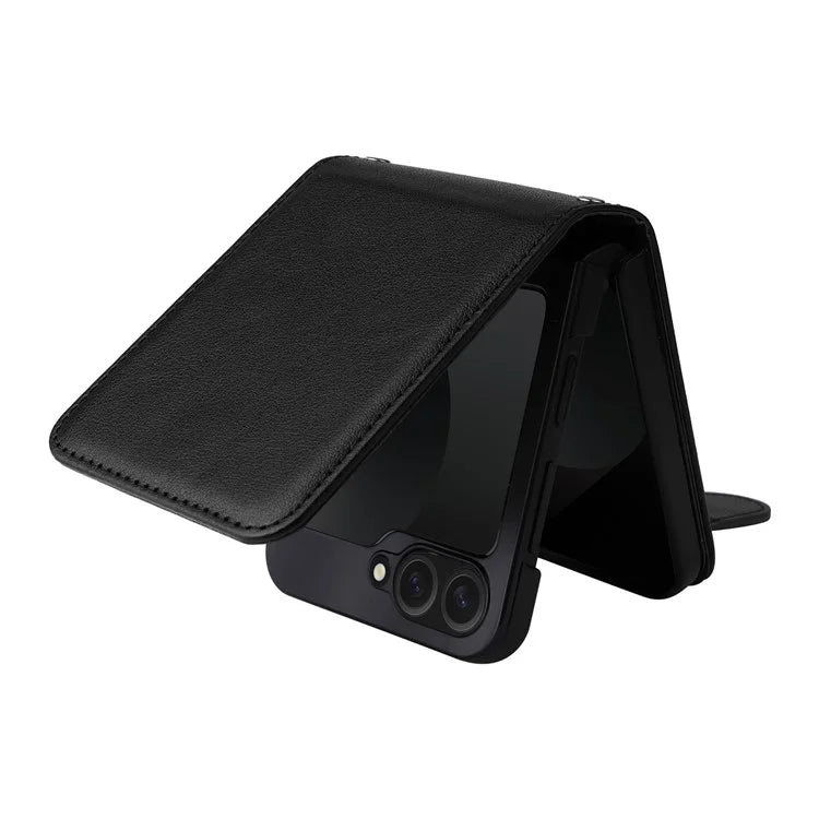 For Samsung Galaxy Z Flip6 5G Case PU Leather Card Holder Folding Phone Cover