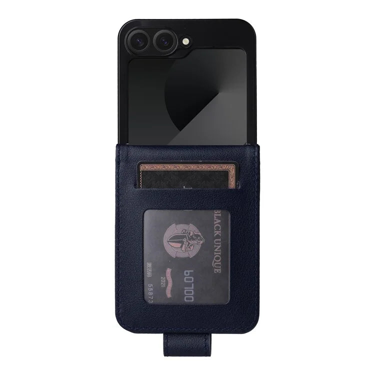 For Samsung Galaxy Z Flip6 5G Case PU Leather Card Holder Folding Phone Cover