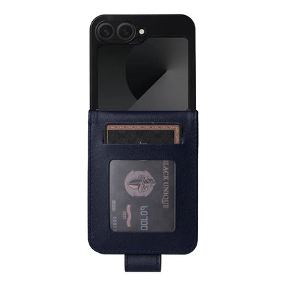 For Samsung Galaxy Z Flip6 5G Case PU Leather Card Holder Folding Phone Cover