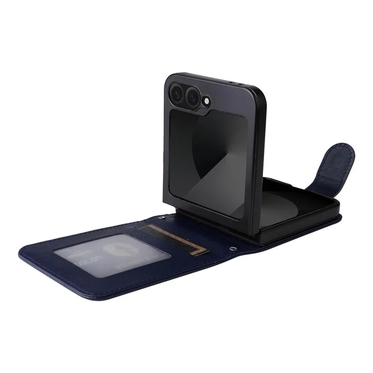 For Samsung Galaxy Z Flip6 5G Case PU Leather Card Holder Folding Phone Cover