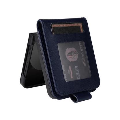 For Samsung Galaxy Z Flip6 5G Case PU Leather Card Holder Folding Phone Cover