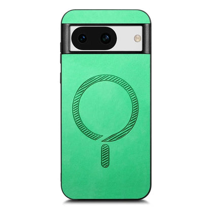 For Google Pixel 8a Leather Back Case Compatible with MagSafe Skin-Touch Phone Cover
