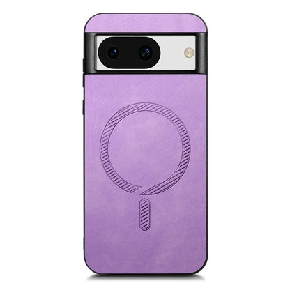 For Google Pixel 8a Leather Back Case Compatible with MagSafe Skin-Touch Phone Cover