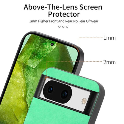 For Google Pixel 8a Leather Back Case Compatible with MagSafe Skin-Touch Phone Cover