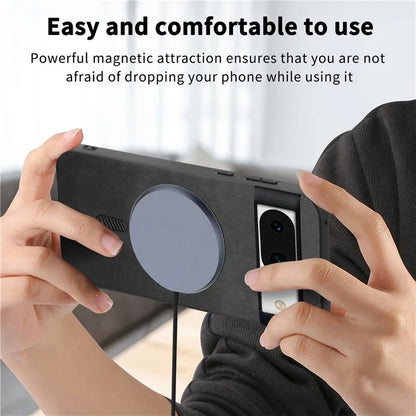 For Google Pixel 8a Leather Back Case Compatible with MagSafe Skin-Touch Phone Cover