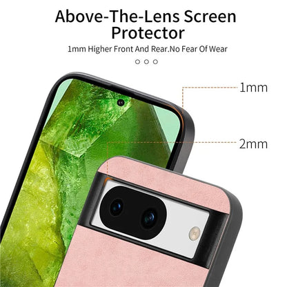 For Google Pixel 8a Leather Back Case Compatible with MagSafe Skin-Touch Phone Cover