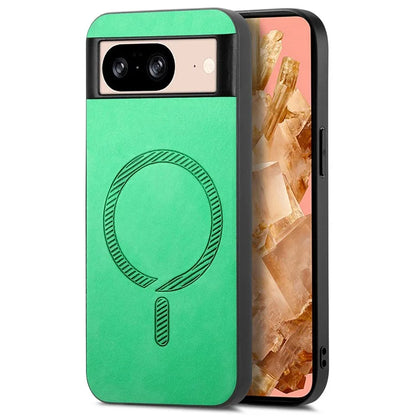 For Google Pixel 8 Leather Back Case Compatible with MagSafe Skin-Touch Phone Cover