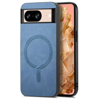 For Google Pixel 8 Leather Back Case Compatible with MagSafe Skin-Touch Phone Cover