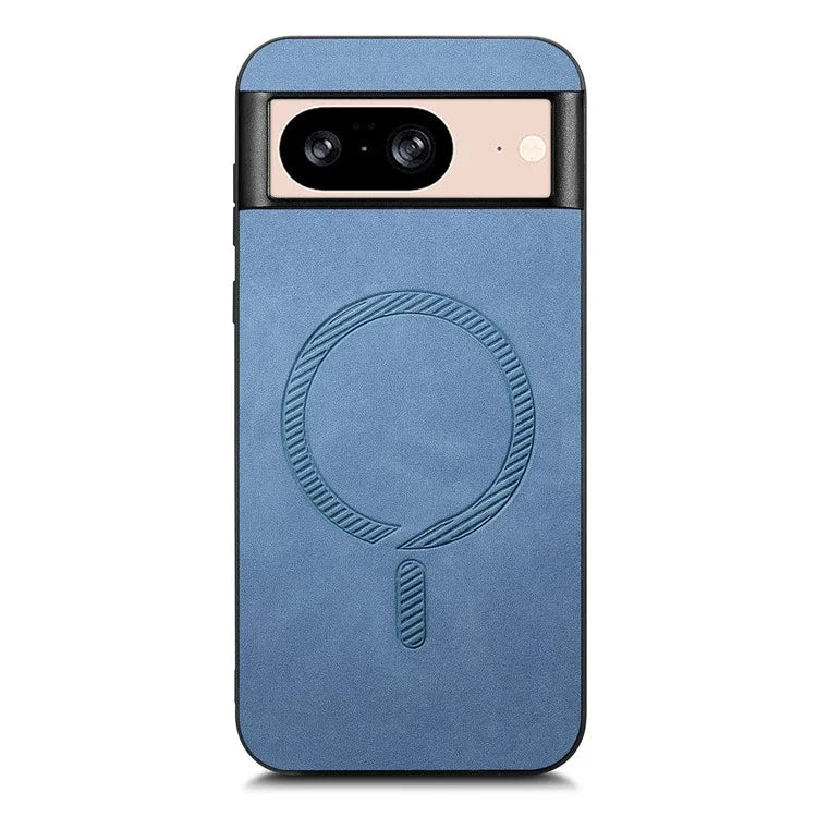 For Google Pixel 8 Leather Back Case Compatible with MagSafe Skin-Touch Phone Cover