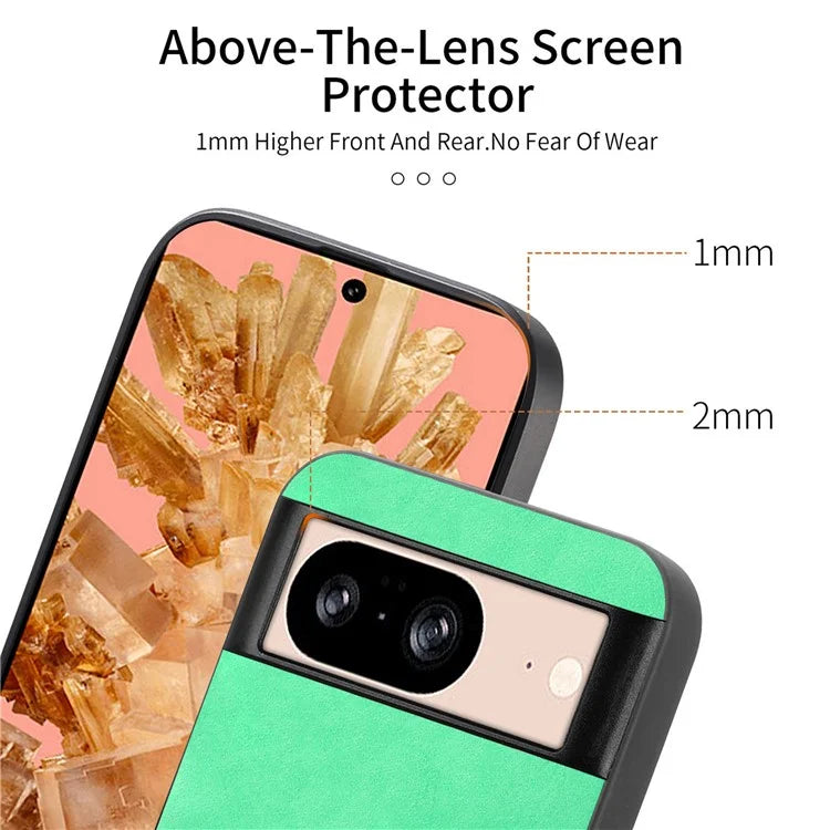 For Google Pixel 8 Leather Back Case Compatible with MagSafe Skin-Touch Phone Cover