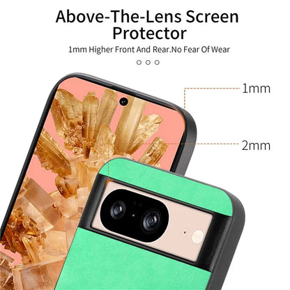 For Google Pixel 8 Leather Back Case Compatible with MagSafe Skin-Touch Phone Cover