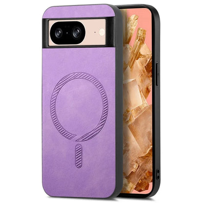 For Google Pixel 8 Leather Back Case Compatible with MagSafe Skin-Touch Phone Cover