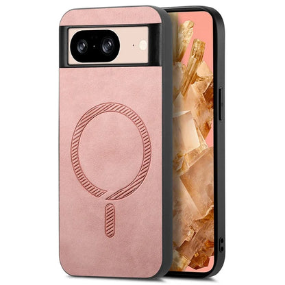 For Google Pixel 8 Leather Back Case Compatible with MagSafe Skin-Touch Phone Cover