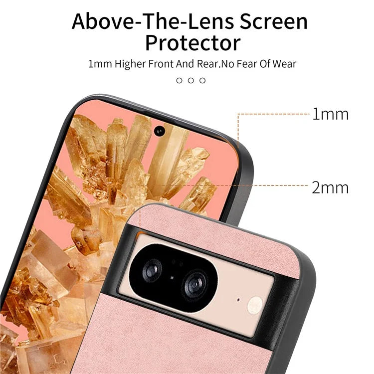 For Google Pixel 8 Leather Back Case Compatible with MagSafe Skin-Touch Phone Cover