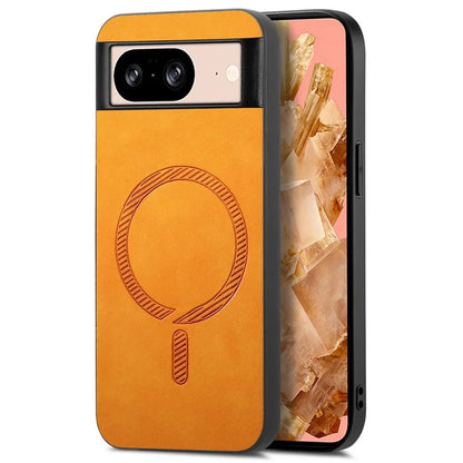 For Google Pixel 8 Leather Back Case Compatible with MagSafe Skin-Touch Phone Cover