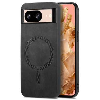 For Google Pixel 8 Leather Back Case Compatible with MagSafe Skin-Touch Phone Cover