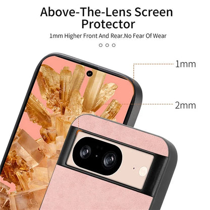 For Google Pixel 8 Leather Back Case Compatible with MagSafe Skin-Touch Phone Cover