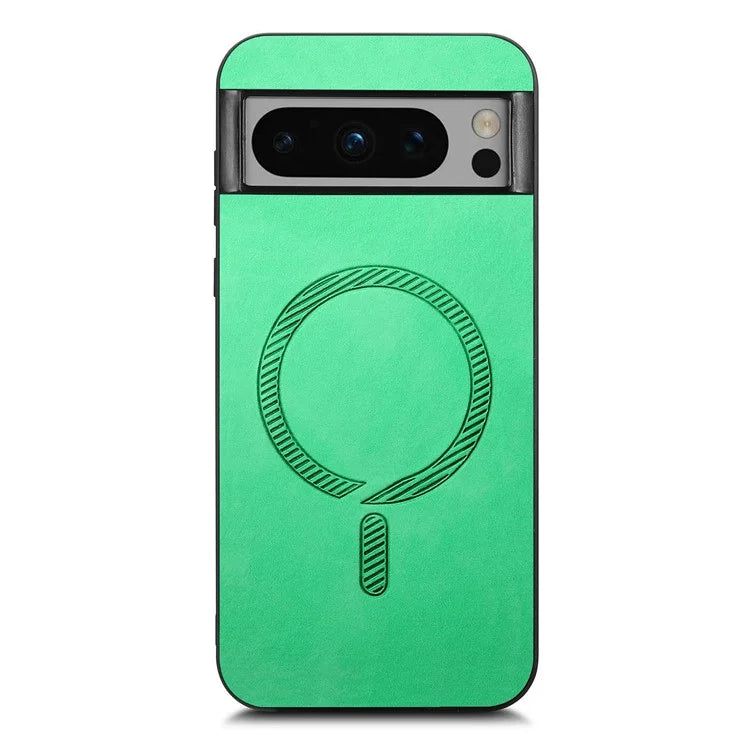 For Google Pixel 8 Pro Leather Back Case Compatible with MagSafe Skin-Touch Phone Cover