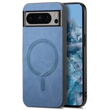 For Google Pixel 8 Pro Leather Back Case Compatible with MagSafe Skin-Touch Phone Cover