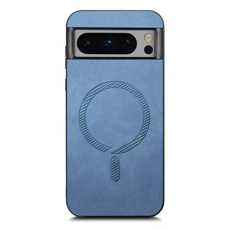 For Google Pixel 8 Pro Leather Back Case Compatible with MagSafe Skin-Touch Phone Cover