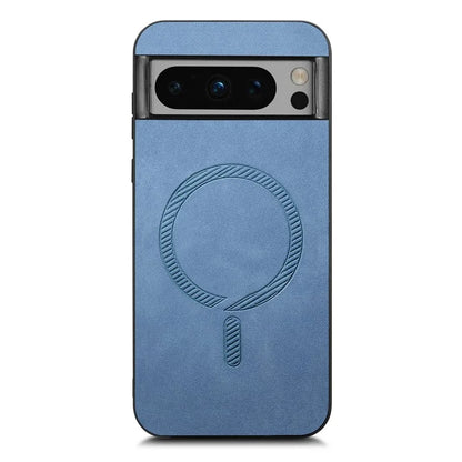 For Google Pixel 8 Pro Leather Back Case Compatible with MagSafe Skin-Touch Phone Cover