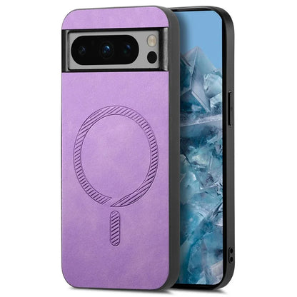 For Google Pixel 8 Pro Leather Back Case Compatible with MagSafe Skin-Touch Phone Cover