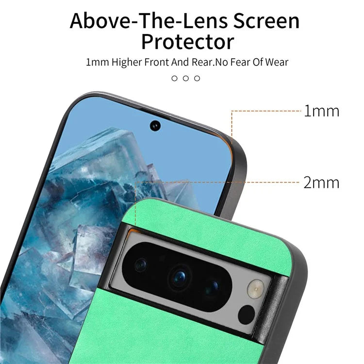 For Google Pixel 8 Pro Leather Back Case Compatible with MagSafe Skin-Touch Phone Cover