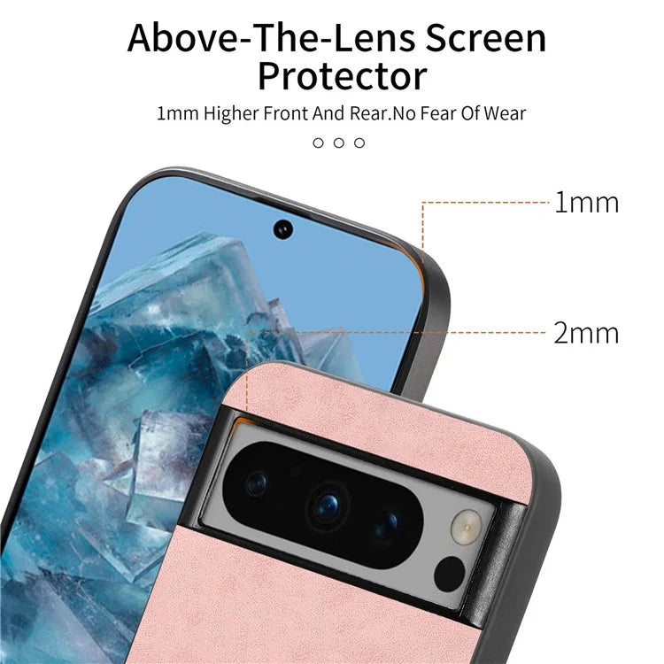 For Google Pixel 8 Pro Leather Back Case Compatible with MagSafe Skin-Touch Phone Cover
